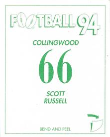 1994 Select AFL Stickers #66 Scott Russell Back